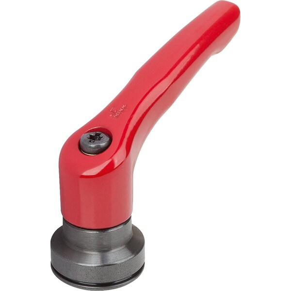 Adjustable Handle With Clamp Force Intensif Size:5 M12, Zinc Red Ral3003, Comp:Steel Black Oxidized